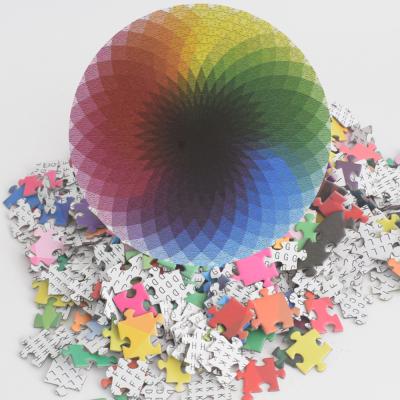 China Cartoon Toy Round Puzzle Adult Puzzle 1000 Pieces Around A Thousand Decompression Paper Toy Wall Decoration Rainbow Color for sale