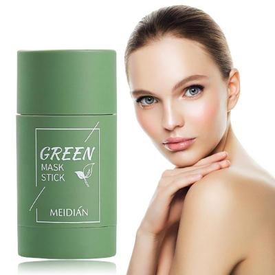 China Green Tea Brightening Purifying Masks Clay Stick Oil Control Eggplant Solid Anti-Acne Mask Fine Cleansing Skin Care Products drop shipping for sale