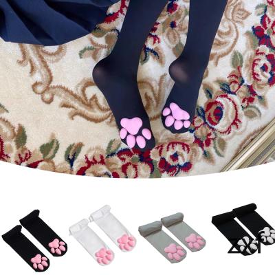 China New Cat Paw Socks Leakable for Thigh Protective Lolita PawPads Cosplay Cat Paw Socks Gift Kawaii 3D Cat Claw Toe Beanies Cute Girls Women Tall for sale