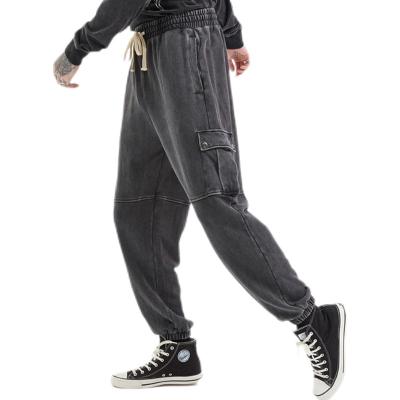 China high quality Anti-wrinkle fleece oversized lace up breath print unisex100% cotton wide leg sweatpants for sale