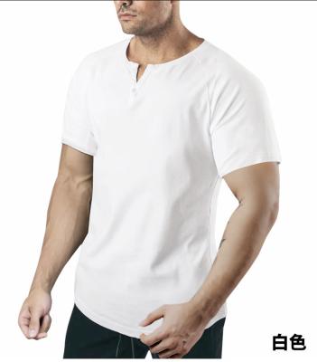 China Summer Men's T-shirt Solid Fabric O-neck Wholesale Casual Breathable Cotton Short Sleeve Men's T-shirt for sale