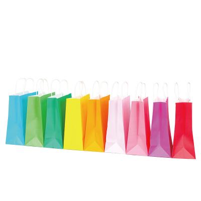 China Bio-degradable Wholesale Recyclable white colored kraft paper bags with handles and logo paper bag for sale