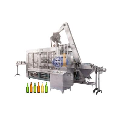 China Full Automatic Beverage PLC Control Glass Bottle Beer Filling Machinery Bottling Production Line for sale