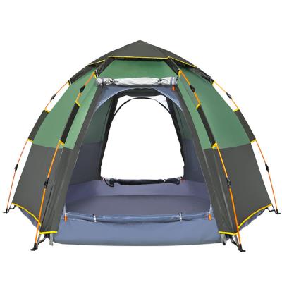 China Extended Type Hexagonal Fully Automatic Rainproof Camping Tent For 5-8 Persons for sale