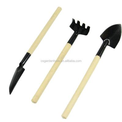 China 3 Pcs Kids Japanese Names Eco-friendly Gardening Wooden Hand Tools for sale