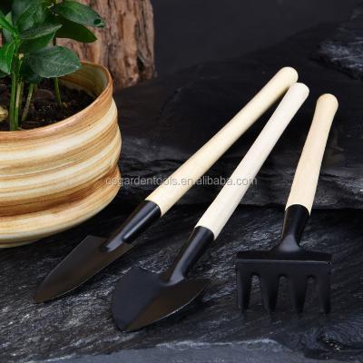 China Eco-friendly 3 Pieces Mini Shovel Rake Kids Bonsai Tools Indoor Garden Kit for sale