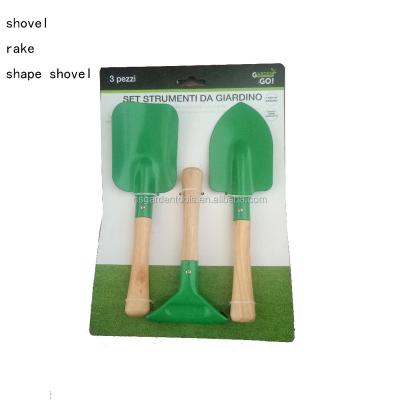 China Eco - Friendly Shovel Kids Mini Rake 3 Garden Tool Kit Cheap for sale