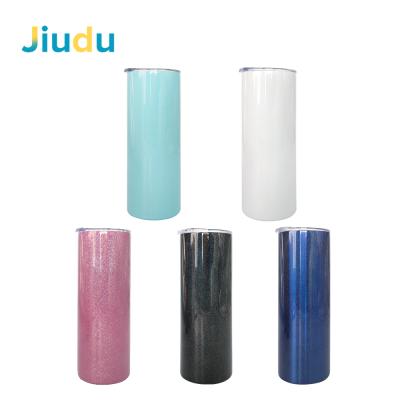 China Sustainable US Warehouse 20 oz 30 oz Cups Double Wall Straight Lean Vacuum Stainless Steel Tumblers Sublimation Holographic for sale