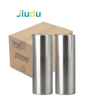 China Sublimation 20oz Blanks Viable Hot Straight Sublimation Mug Stainless Steel Skinny Straight Tumbler Cups In Bulk With Straw for sale