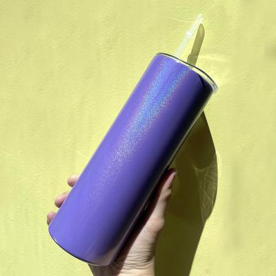 China Durable Stainless Steel Rough Wall Double Wall Tumbler Twinkle 20oz Straight Tumbler for sale