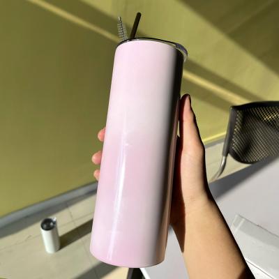 China Double Walled Stainless Steel Viable Stemless Sublimation Empty Tumbler 12oz Wine Tumbler Glow In The Dark for sale