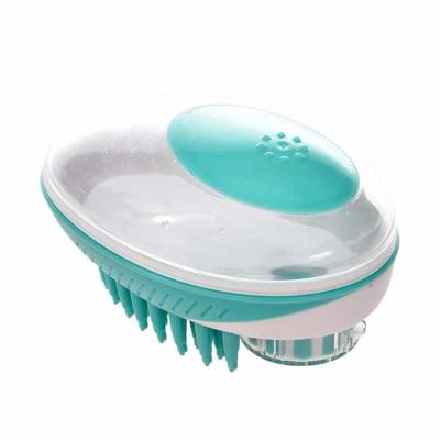 China Viable Wholesale Pet Bathing Shower Tool 2 in 1 Pet Massage Pet Grooming Cleaning Brush for sale