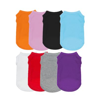 China Various Good Quality Solid Color Pet T Shirt Viable Convenient Summer Clothes Dog Cat Vest T-shirt for sale