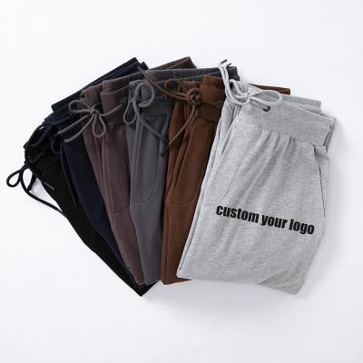 China Custom Made Breathable Fitted Stacked 100% Cotton Men Trouser Pants Logo Fashion Male Sweatpants Pants Customized High Quality for sale