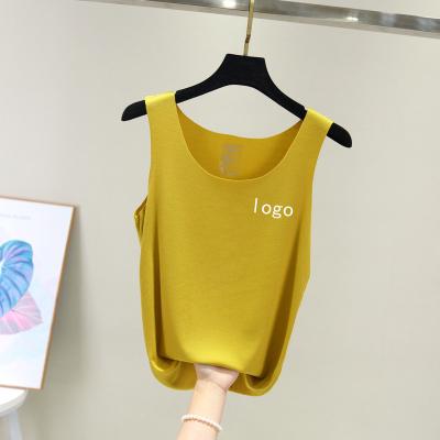 China Basic Solid Color QUICK DRY Neck Tank Top Women Crop Top Tank For Women Wholesale Custom Logo Lady Fashion Summer Casual Tank Top for sale