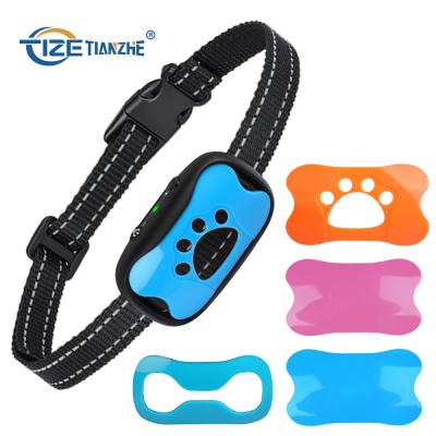 China TIZE Pet USB 7 Viable Level No Bark Control Device Smart Dog Collar Anti Vibration Beep Dog Bark Collar for sale