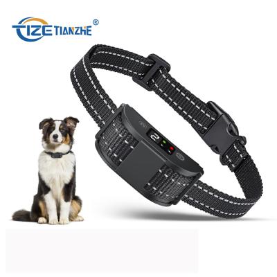 China Waterproof Double Motor Bark Collar OEM Dog Collar Beep Sound Vibration Viable Electric Rechargeable Training Collar No Shock Barking Anti Bark Collar for sale