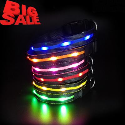 China 2021 Viable Wholesale Manufacturers Waterproof Led Snap Collar Nylon Dog , Led Flashing Dog Collar for sale