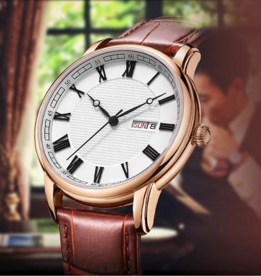 China Hot Japanese automatic date fashion quartz watch leather strap quartz men watches brand quartz mens wristwatches for sale