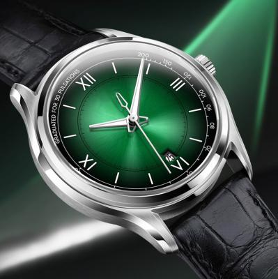 China Fashion Luxury Automatic Top Leather Strap 10 Brands Automatic Date Atmosphere Sports Men's Green Stainless Steel Waterproof Watch for sale