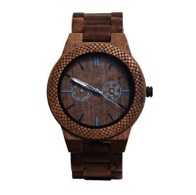 China Day/Date OEM Women and Men Fashion Japan Quartz Wooden Wristwatches Custom Logo Watches Couple Hot Sale Luxury Wooden Wristwatch for sale