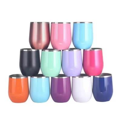 China Hot Sale 12oz Double Wall Stainless Steel Egg Shape Tumbler [JT-W12] Vacuum Insulated Wine Tumbler Viable for sale