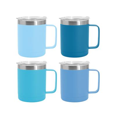 China [JT-M12A] Sustainable Personalized 12oz Mug With Double Handle Wall Vacuum Insulated Stainless Steel Coffee Mug for sale