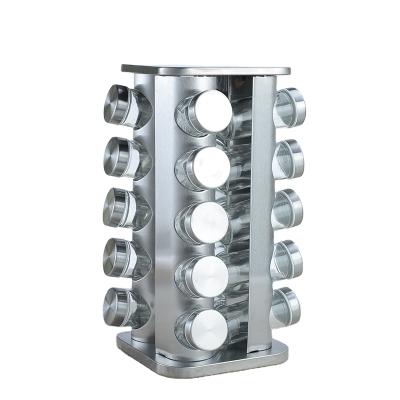 China [JT-R20] Stainless steel viable rotating spice rack with 20 spice jars for sale