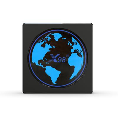 China Fashionable Earth logo design with lighting effect on the top housing andorodi11.0 smart TV box 4GB 32GB 2.4G/5G wifi BT5.0 X98mini for sale