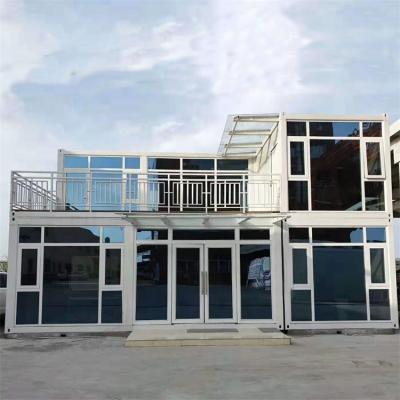 China Beautiful modern double prefab light steel house prefab villa container house for sale