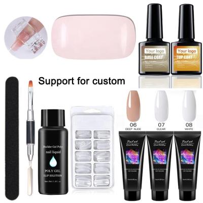 China Eco-Friendly Nude Private Labels And Color Polymer Backing UV Gel Kit Nail Polygels for sale