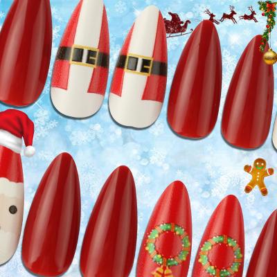 China 2021 Christmas Elk Nail Series Easy Wear Custom Wholesale Press On Nails Seller Artificial Nails For Women for sale