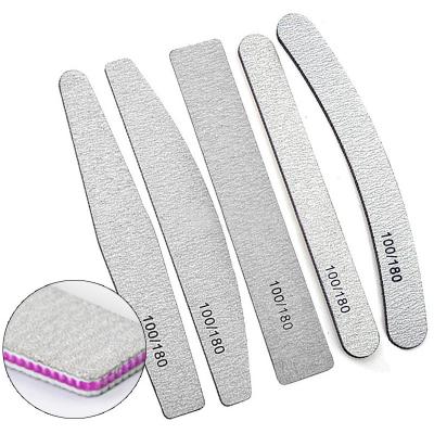 China Durable High Quality Custom Printed Nail Salon Tools Half Moon Zebra 100/180 Japan Professional Nail File for sale