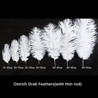 China White Feather 15-55cm 1 Pack 50 PCS High Quality Ostrich Feathers Drabs Decor Feather White Feather For Carnival Costume DIY Arts Craft for sale