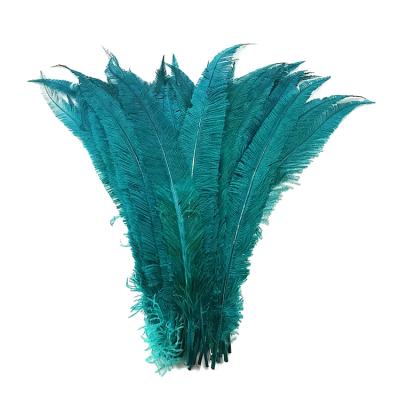 China Party Wedding Performance Decoration Ostrich Feathers Teal Blue Long Ostrich Nandu Balanced for sale