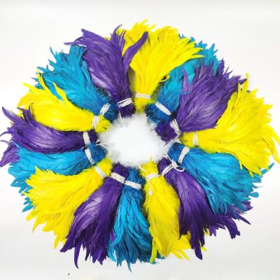 China Wholesale 30-35cm Rooster Feather Decor Feather Dyed Rooster Coque Feather Tail for sale