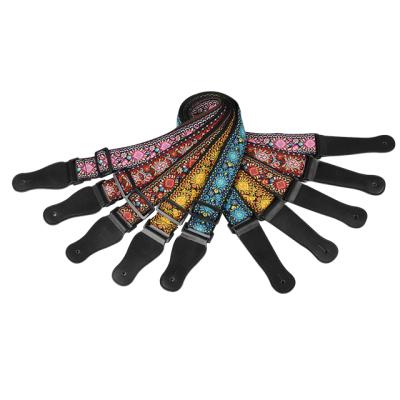 China Hot Selling Custom Acoustic Guitar Wholesale Adjustable Weave Jacquard Weave Custom Strap for sale