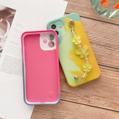 China Shockproof Customized Designs Micro Liquid Silicone Rainbow Silicon TPU Fiber Case For Apple iPhones 6/7/8 xs 11 xr 12 13 Covers for sale