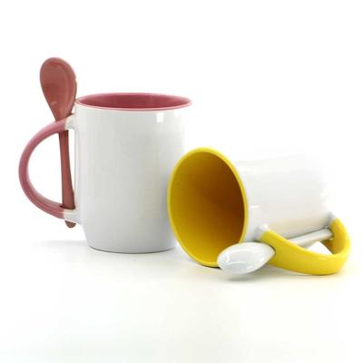 China China viable wholesale supplier hot sale customize high quality ceramic mug cup&mugs with spoon for sale