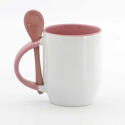 China China Sustainable Wholesale Supplier Hot Sale Customize Yellow Rose Ceramic Cup&mugs With Spoon for sale