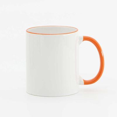 China Wholesale Custom Viable Grade Popular Top Ceramic Mug 11oz 3a Sublimation Coffee White Empty Ceramic Mugs With Beautiful Handel for sale