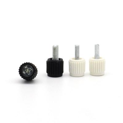 China Round Plastic Computer Case Screw M3 Head Thumb Thumb Twist Knurled Phillips Screws for sale