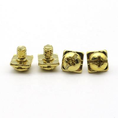 China Triangle Spline Outer Gold SEMS Screws Electrical Equipment Driver Square Joint Pan Head Safety SEMS Screw Security Fasteners Customized for sale