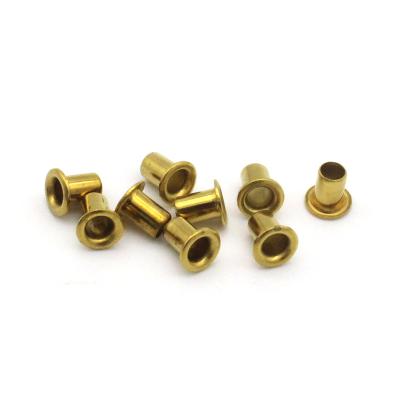 China The gold surface steel rivets for leather hollow rivets for use in stationery garment different rivets using for sale