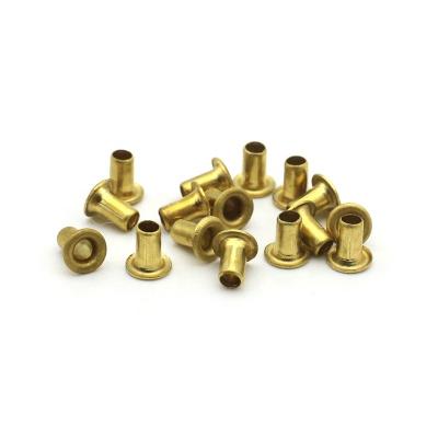 China Special use gold surface steel rivets for leather hollow rivets for stationery use for sale