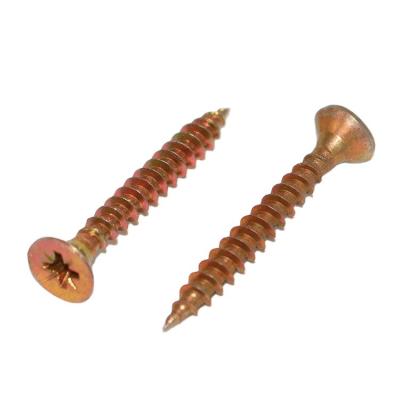 China C1022 Round Yellow Zinc Phosphate Head CSK Pozi Drive Coating Countersunk Chipboard Screws for sale