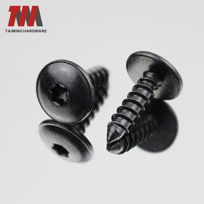 China Big Head Round Black Flat Torx Umbrella Head Carbon Steel Phosphor Zinc Tapping Screw for sale