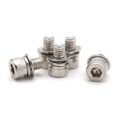 China Zhongshan Taiming HEX Allen Head Screws Washer Spring Knurled Washer Socket Assembling SS304 Stainless Steel Cheese Screws for sale