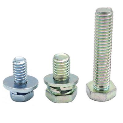 China HEX GB9074.17 3Cr Carbon Steel Blue Galvanized Hex Head Machine Metal Screws for sale