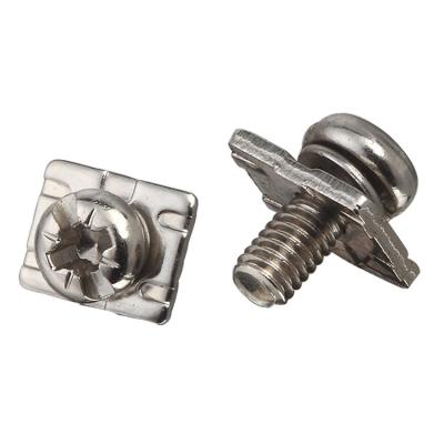 China Pan Hardware Fastener Square Washer 304 Stainless Steel Pan Head Combination Screws for sale